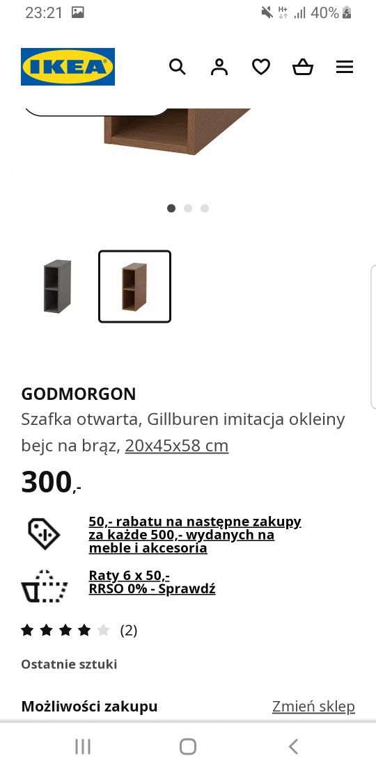 Szafka otwarta ikea GODMORGON
