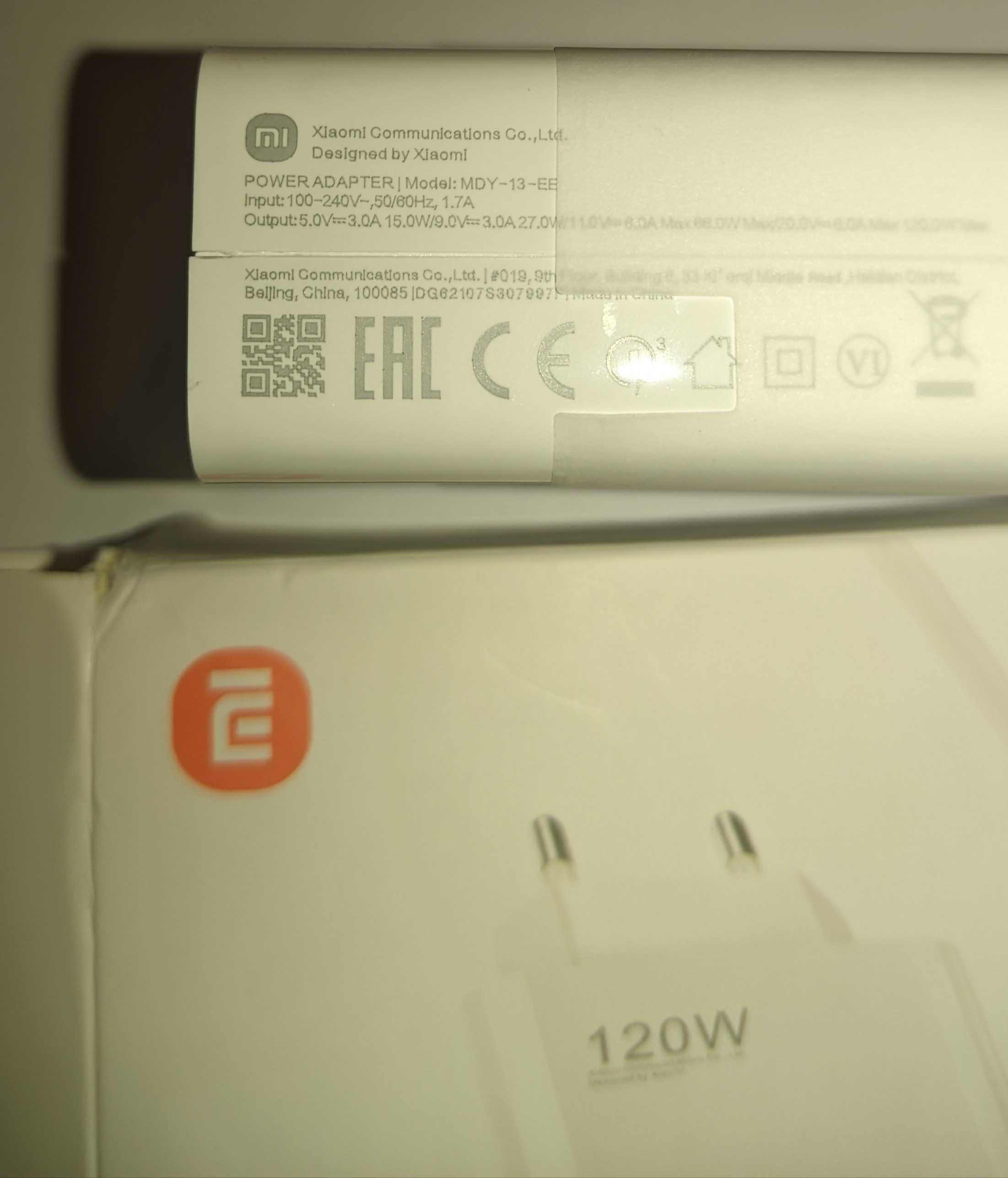 Oryginalna ładowarka sieciowa Xiaomi MDY-13-EE 120W QC 3.0 kabel USBC