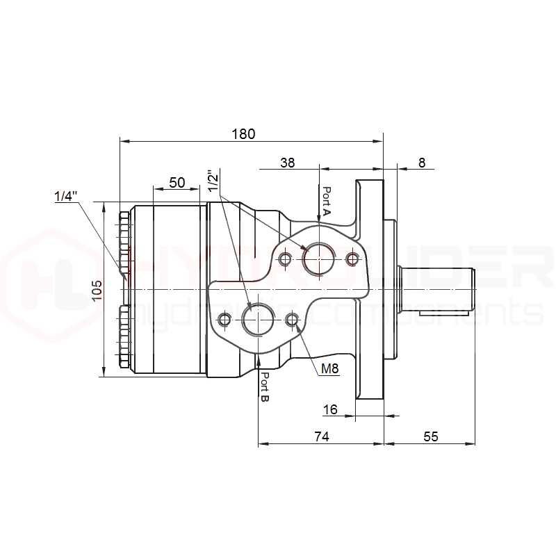 Silnik hydrauliczny BMR 250 O4 WC32 240obr 11,2kW