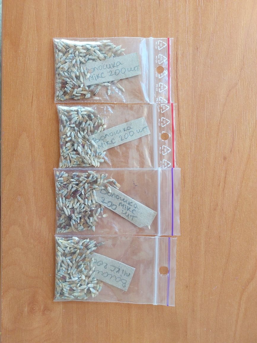 насіння волошки мікс кольорів (рожеві, сині, білі) Семена васильки