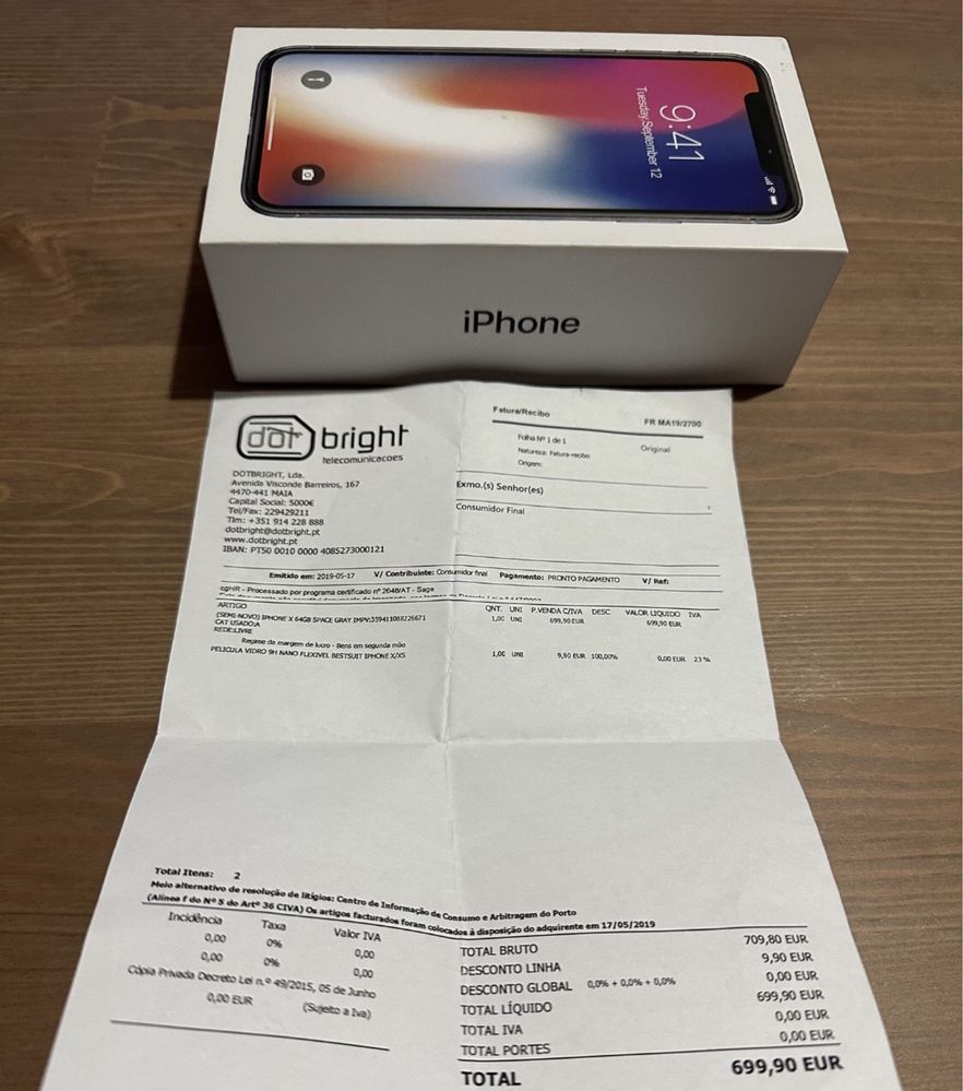 iPhone X, 64GB Black Desbloquado