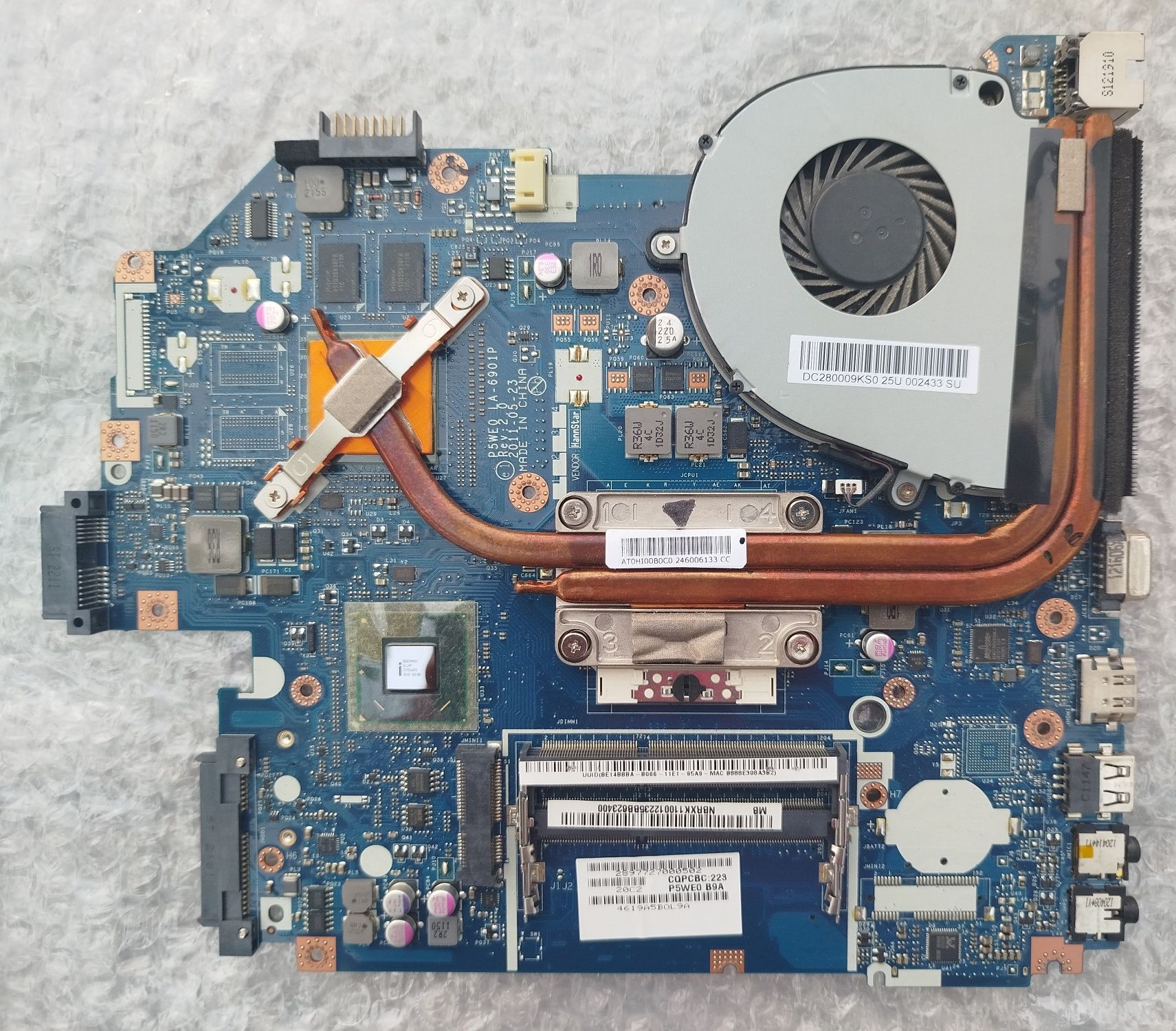 материнська плата P5WE0, LA-6901P, rev:2.0 Acer Aspire 5750 5750G 5755