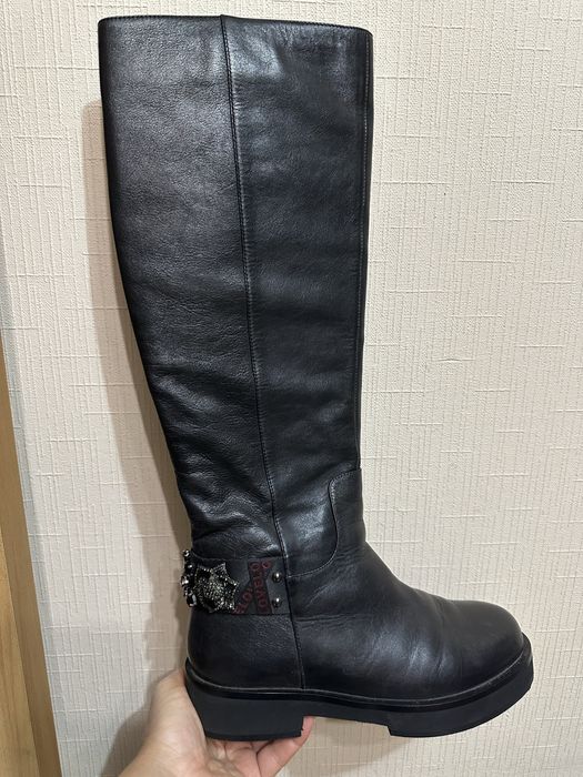 Чоботи зимові, чорні, натуральна шкіра