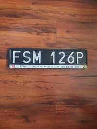 FSM 126P Tablica Rejestracyjna Czarna Polski Fiat 126p