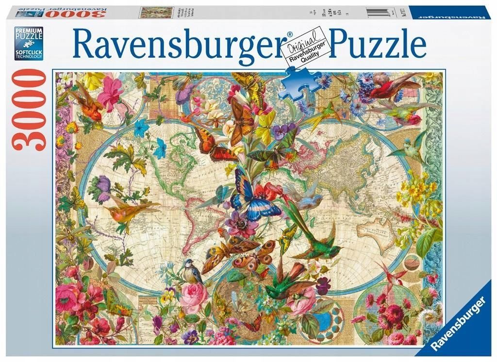 Puzzle 3000 Flora I Fauna. Mapa Świata