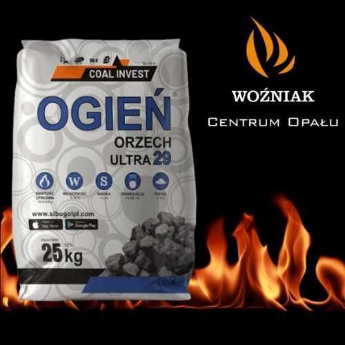 WĘGIEL ORZECH OGIEŃ ULTRA 27-29 MJ 40-80 MM 1000kg-  1458zł