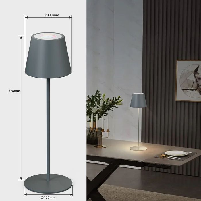 Lampa stołowa bezprzewodowa sterowanie dotykowe 8 kolorów RGB LED
