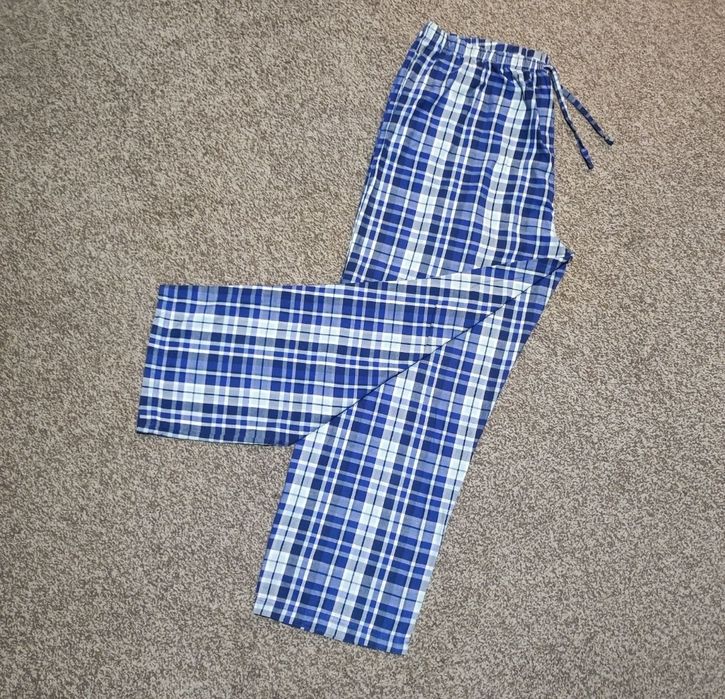 Піжамні бавовняні штани у клітинку