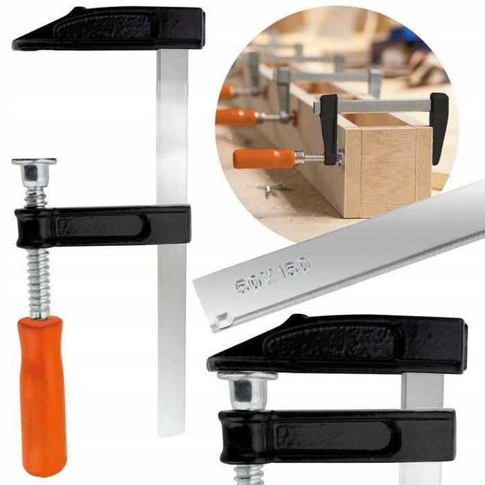 Ścisk stolarski 2 SZTUKI Zacisk żeliwny uchwyt typ F 50x150 mm HIT