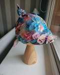 Czapka chustka letnia handmade uniwersalna wiązana regulacja 40-56 cm