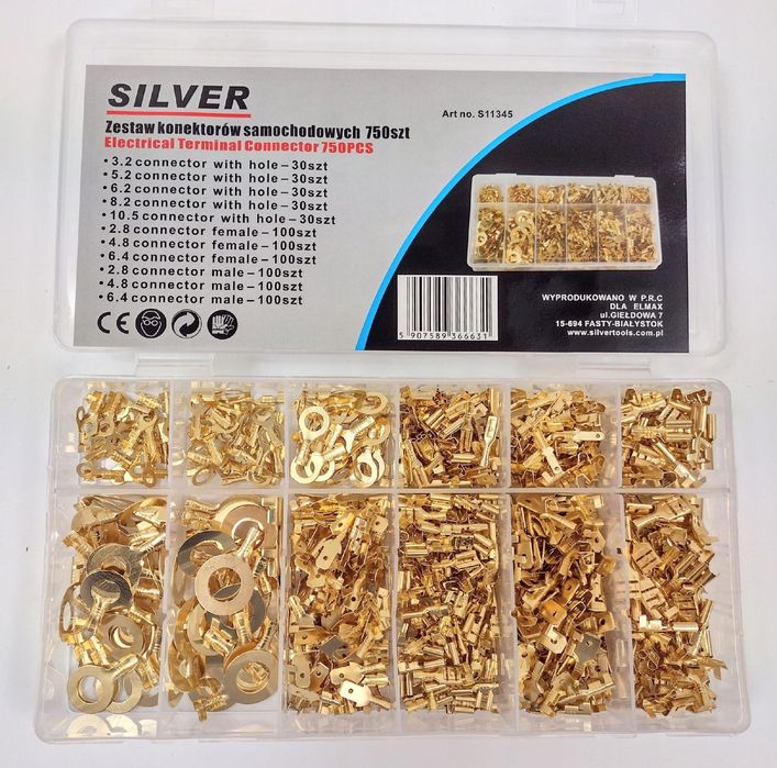 Konektory Kablowe Samochodowe Zestaw Konektorów 750 Męskie Żeńskie
