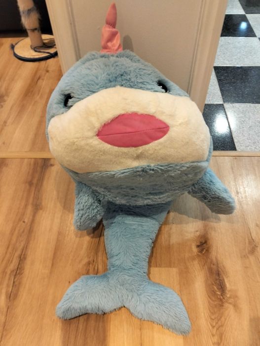 Peluche grande  baleia azul