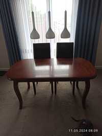 Stół rozkładany do jadalni, drewniany 160/195/230 x 90  + Krzesła.