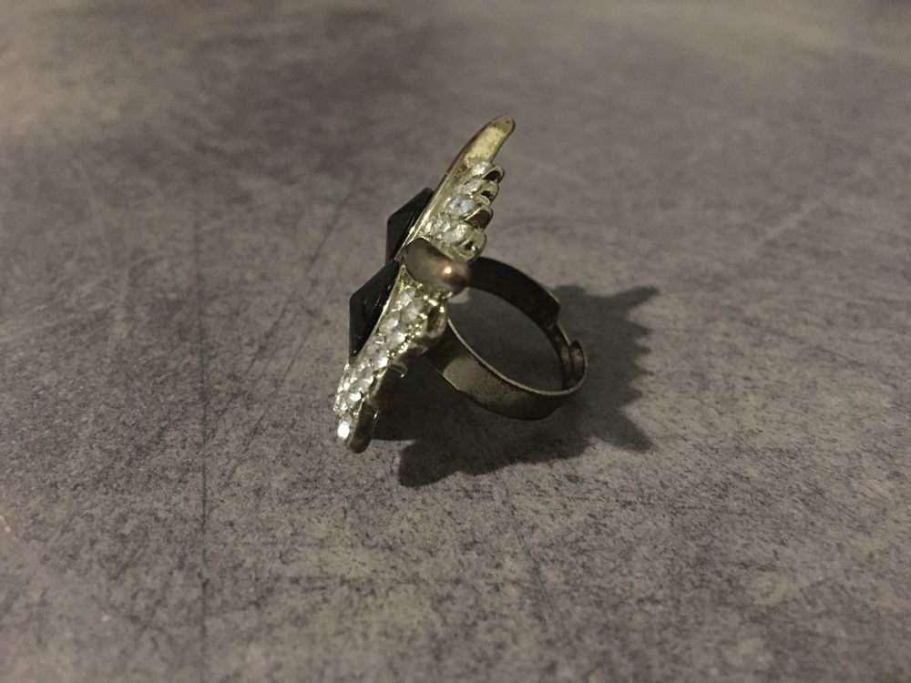 Pierścionek sowa duży pierścień metalowy regulowany