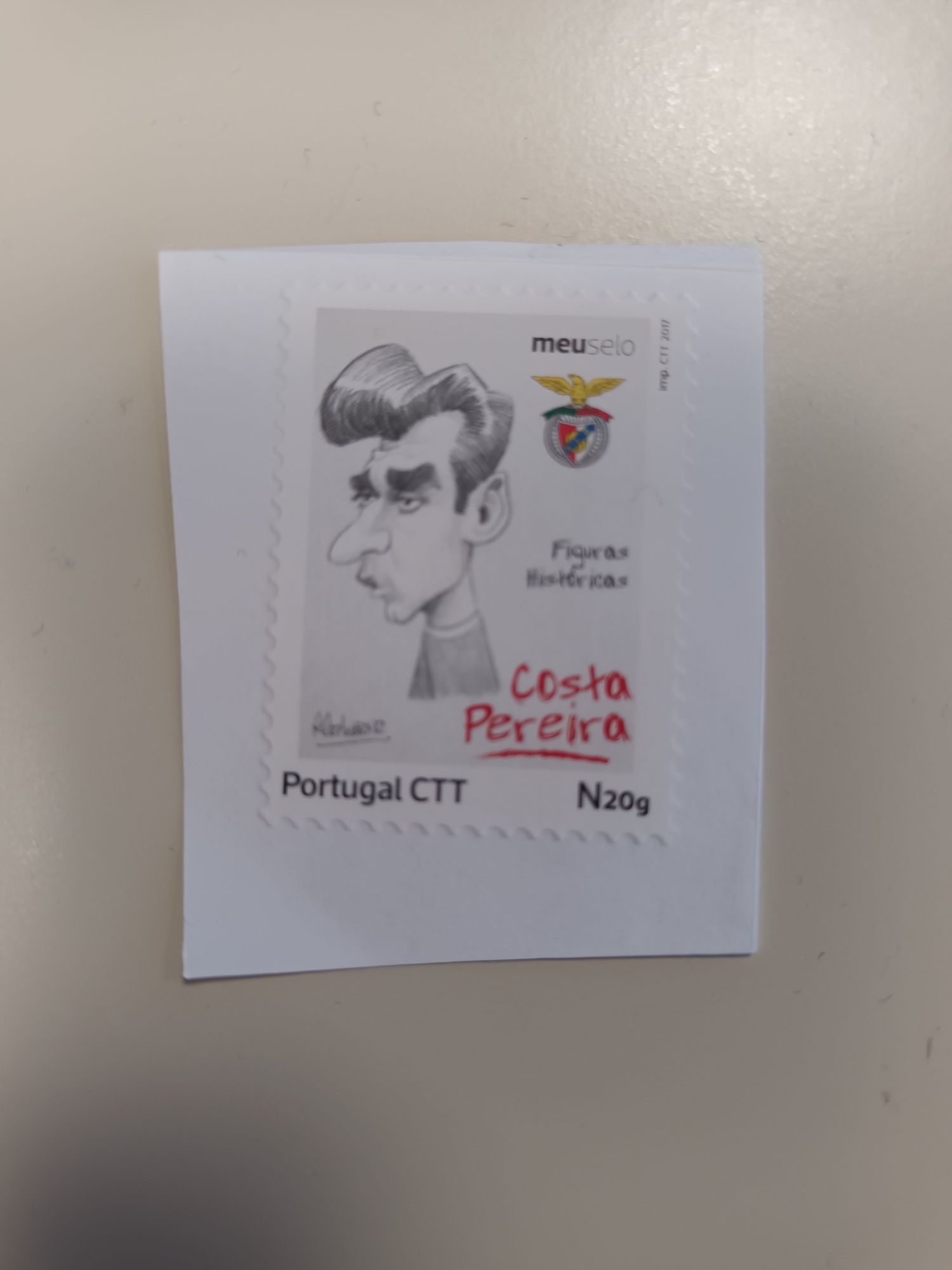 Selo caricatura antigo jogador Benfica