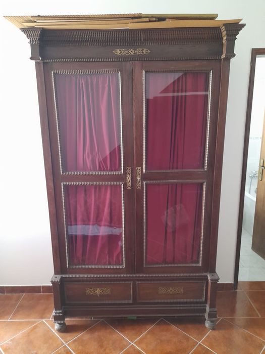 conjunto antigo em madeira maciça
