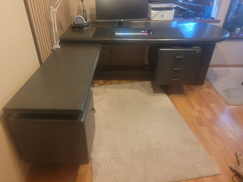 Biurko narożne drewniane