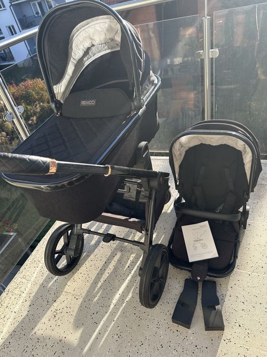 Wózek Venicci tinum 2.0 black gold rose gondola i spacerowka 2 w 1
