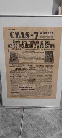 Gazeta CZAS 7 Wieczór 1.09.1939 rok
