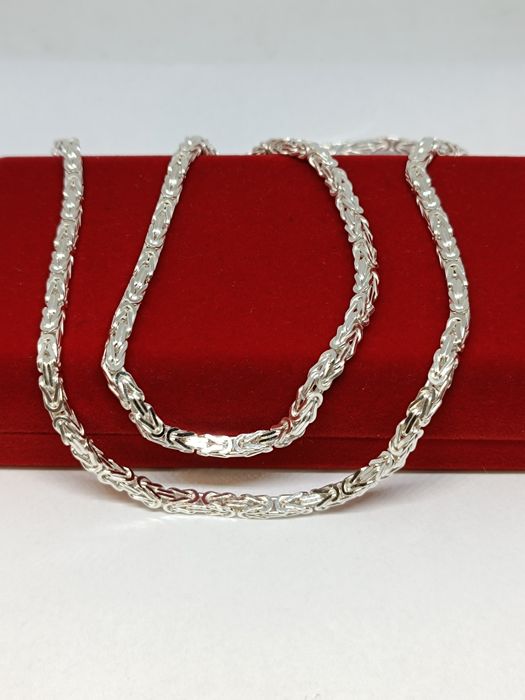 Srebrny łańcuszek splot królewski długość 60cm, srebro próby 925