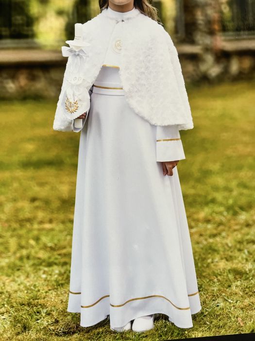 Alba do I Komunii Świetej roz. 152 piękna z kokardą+ halka