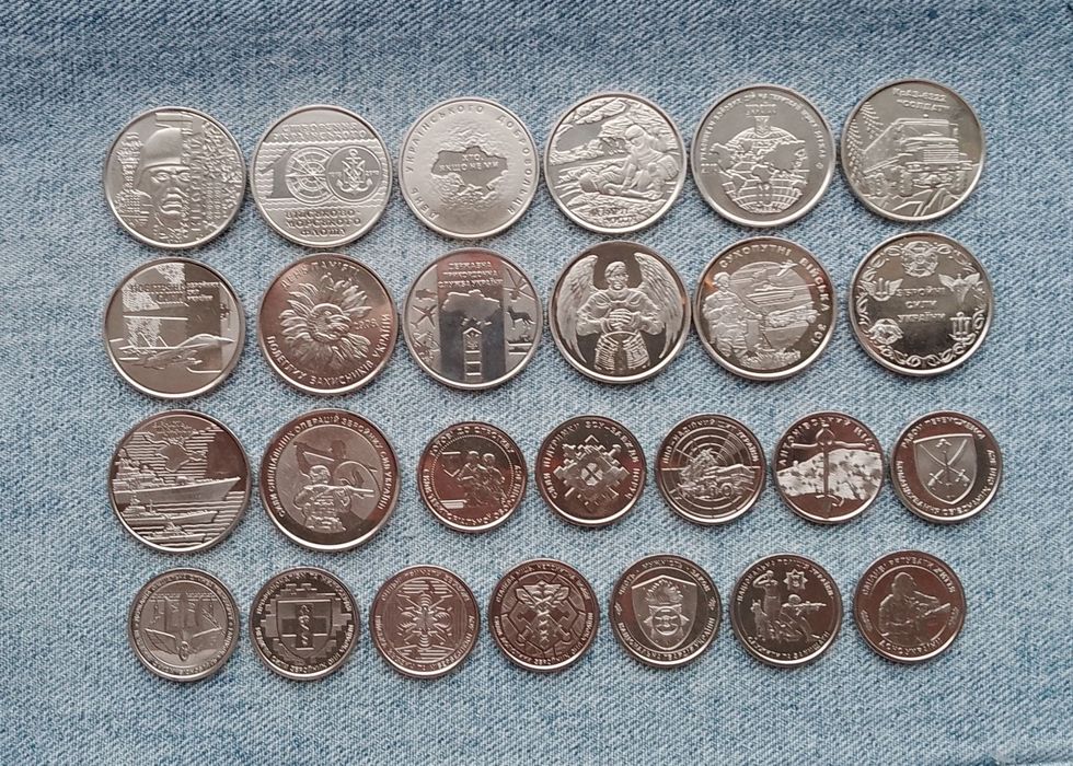 27 ювілейних монет 10 грн ЗСУ 2018-2025р. Серія ЗСУ