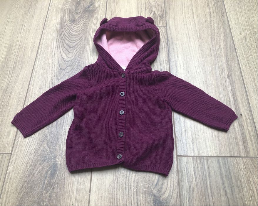 Śliwkowy sweterek z bawełny