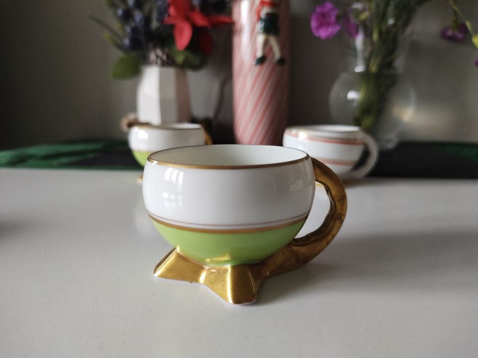 Przedwojenna Piękna Filiżanka Ćmielów Lata 30 Art Deco B. Wendorf  !