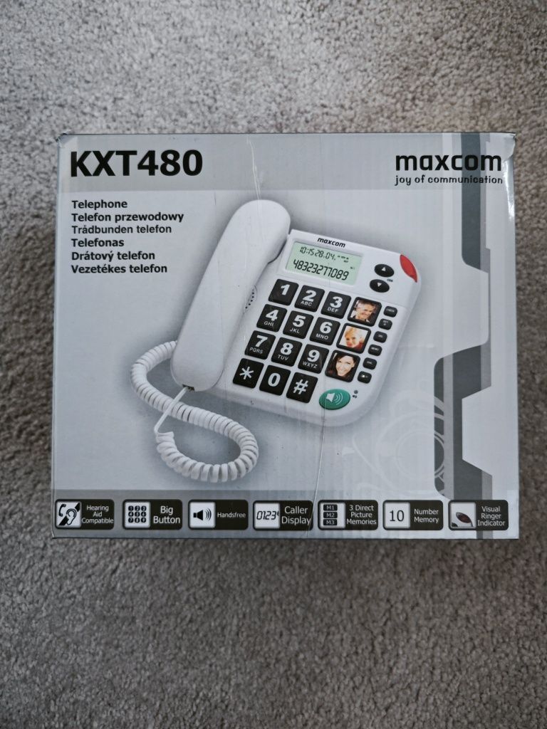 Telefon stacjonarny dla seniora maxcom KXT480
