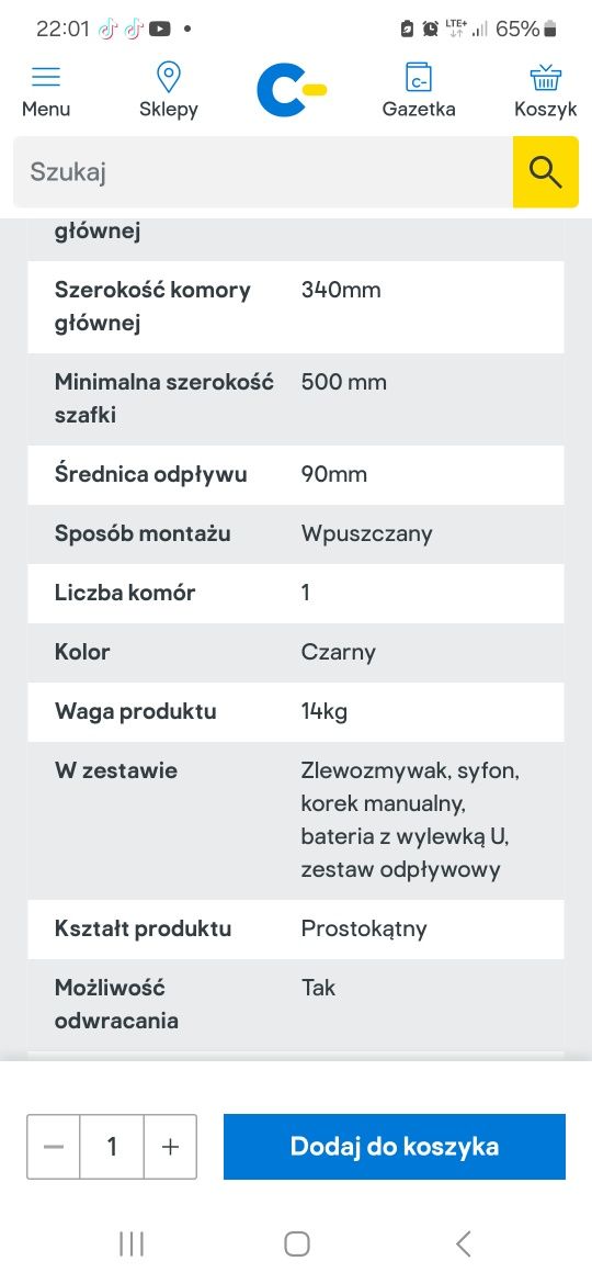 Zlewozmywak granitowy