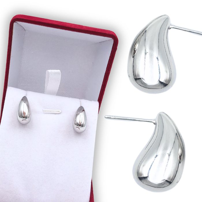 Modne Kolczyki Srebrne Krople - Stal Chirurgiczna Viral