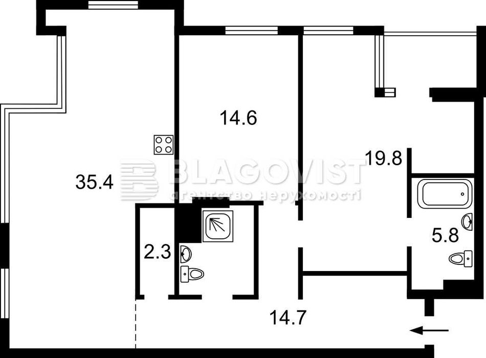 2к квартира без ремонту жк"Crystal Park Tower" мШулявська 5хв пішки