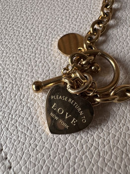 Naszyjnik stal chirurgiczna nierdzewna t-bar serce gruby