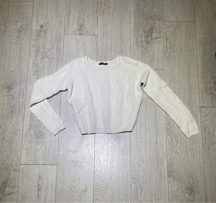 Biały dziergane sweterek xs