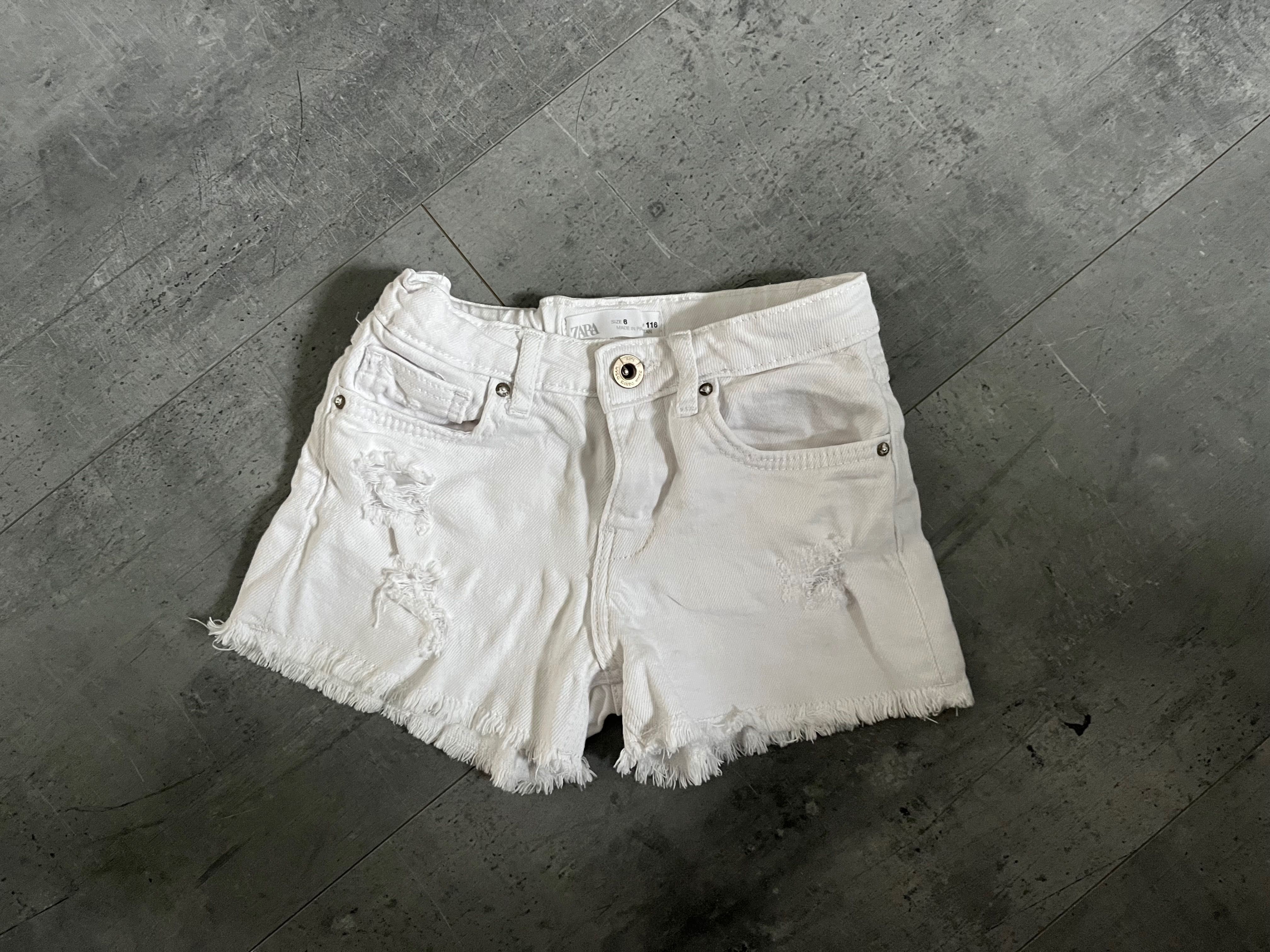 Zara białe jeansowe szorty 116 cm 6 lat