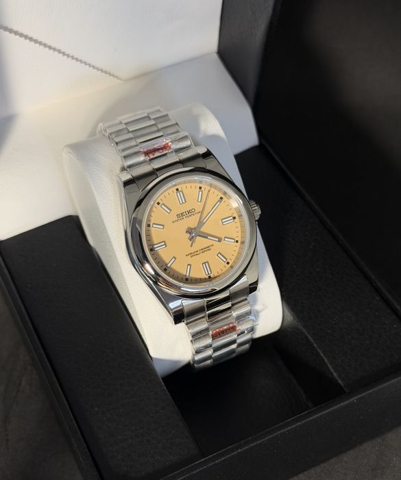 Relógio Automático Seiko Mod Datejust Sandy Beige