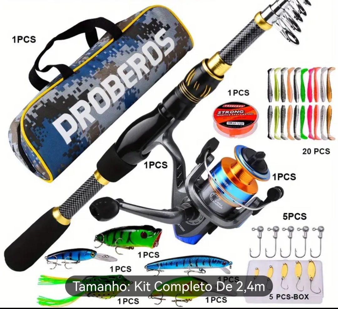Kit completo para pesca (novo, a estrear)