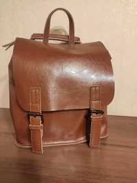 Рюкзак женский кожаный 25*27*11 см светлокоричневый (карамель)