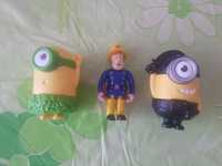 Figurki 3 sztuki duże zestaw: Strażak Sam i Minionki Minions