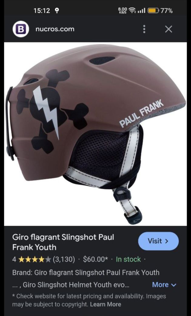 Шлем защитный  Giro Paul Frank р.S/XS.
Frank Style