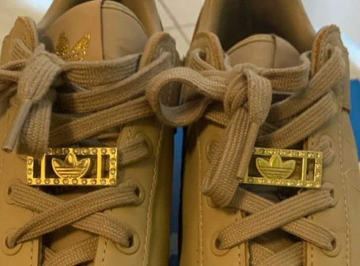 Acessórios para atacadores adidas ténis sapatilhas dourado decoração