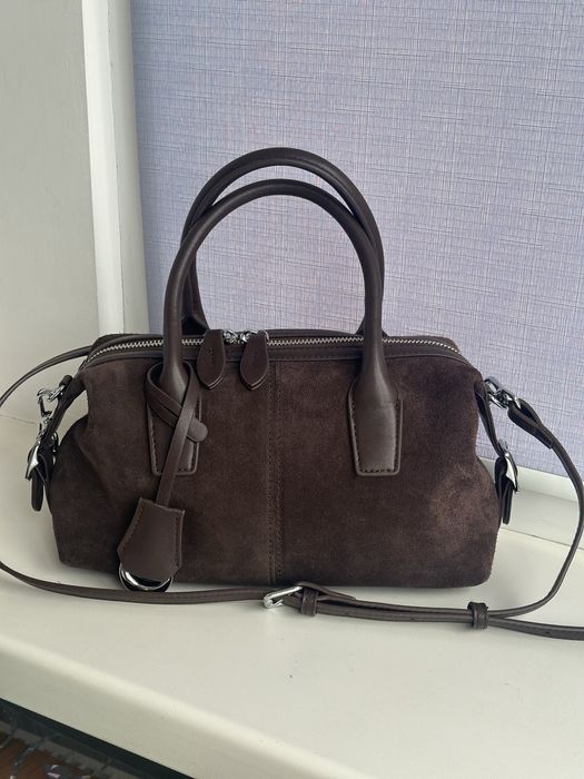 шоколадна сумка натуральна замша+шкіра