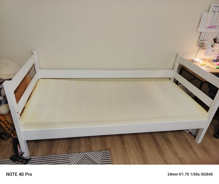 Łóżko 80x190 sosnowe białe