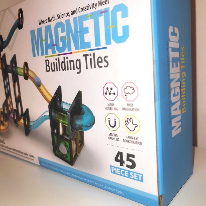 Nowe klocki magnetyczne 3D edukacyjne Tor Kulkowy 45 sztuk #81