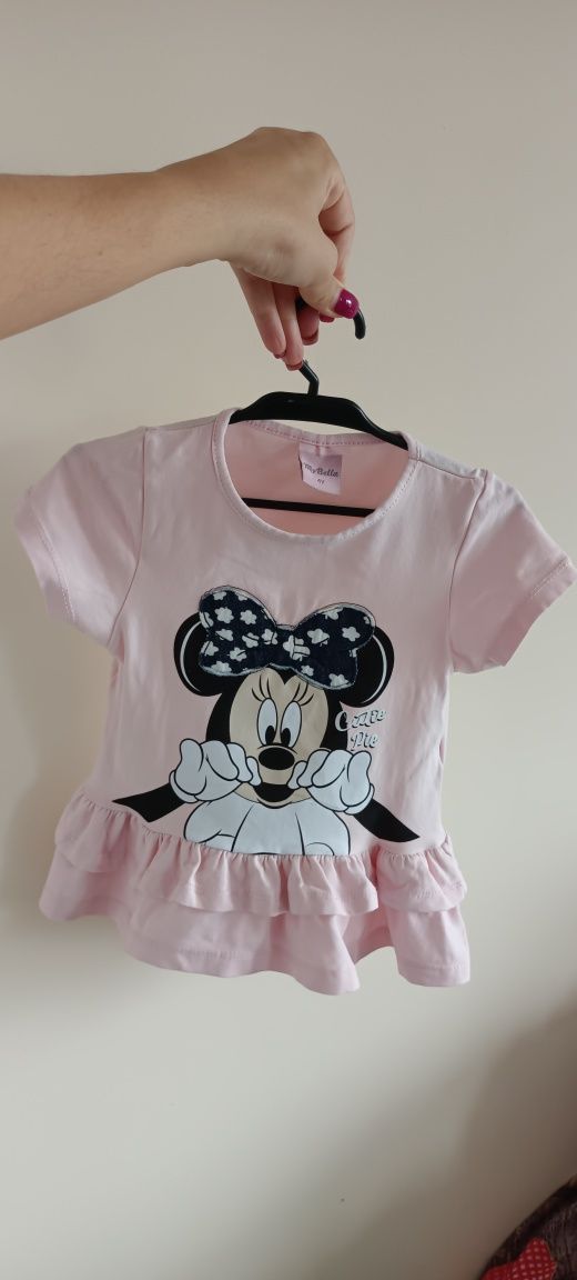 Różowa bluzka koszulka t-shirt myszka minnie mouse Disney r.98-104