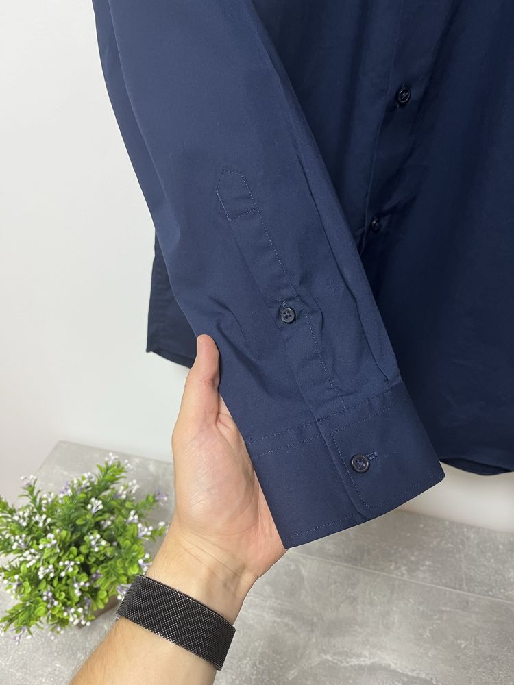 Esprit рубашка синяя slim fit / Размер L