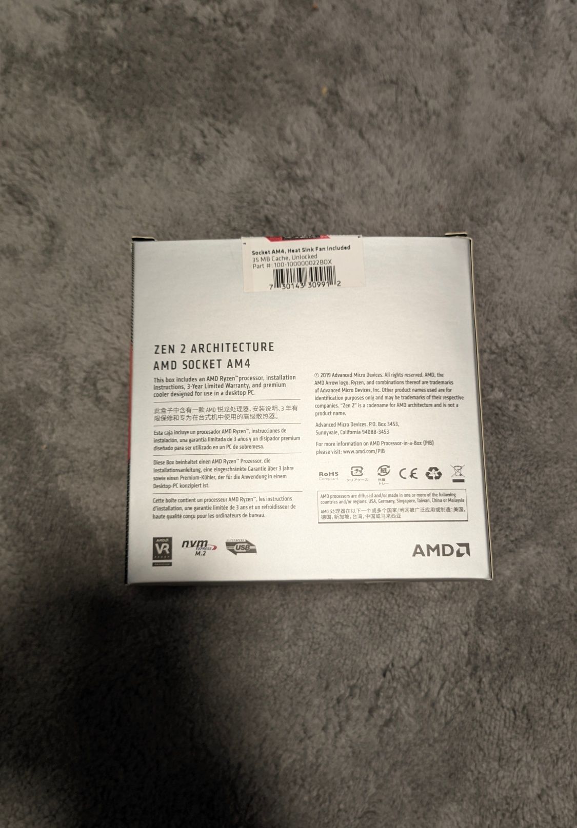 Ryzen 5 3600X – com caixa e cooler original – 6 núcleos 12 threads