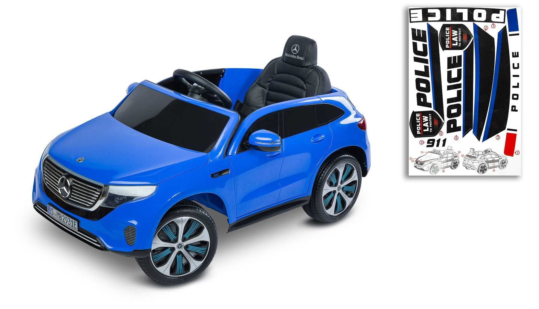 Pojazd na akumulator MERCEDES BENZ EQC POLICJA auto sterowane PILOT