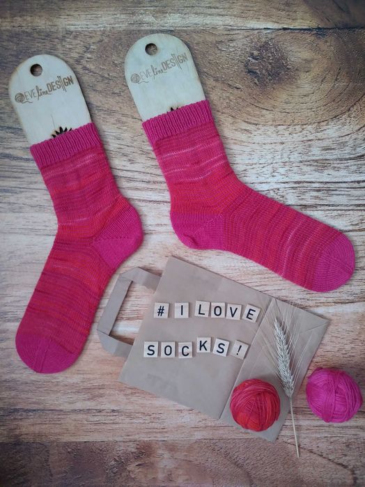 Skarpety wełniane rozm. 38/39 "Pink Dream" - RĘCZNIE ROBIONE