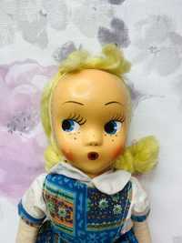 Stara lalka trociniak, celuloidowa twarz, prl zabawka vintage